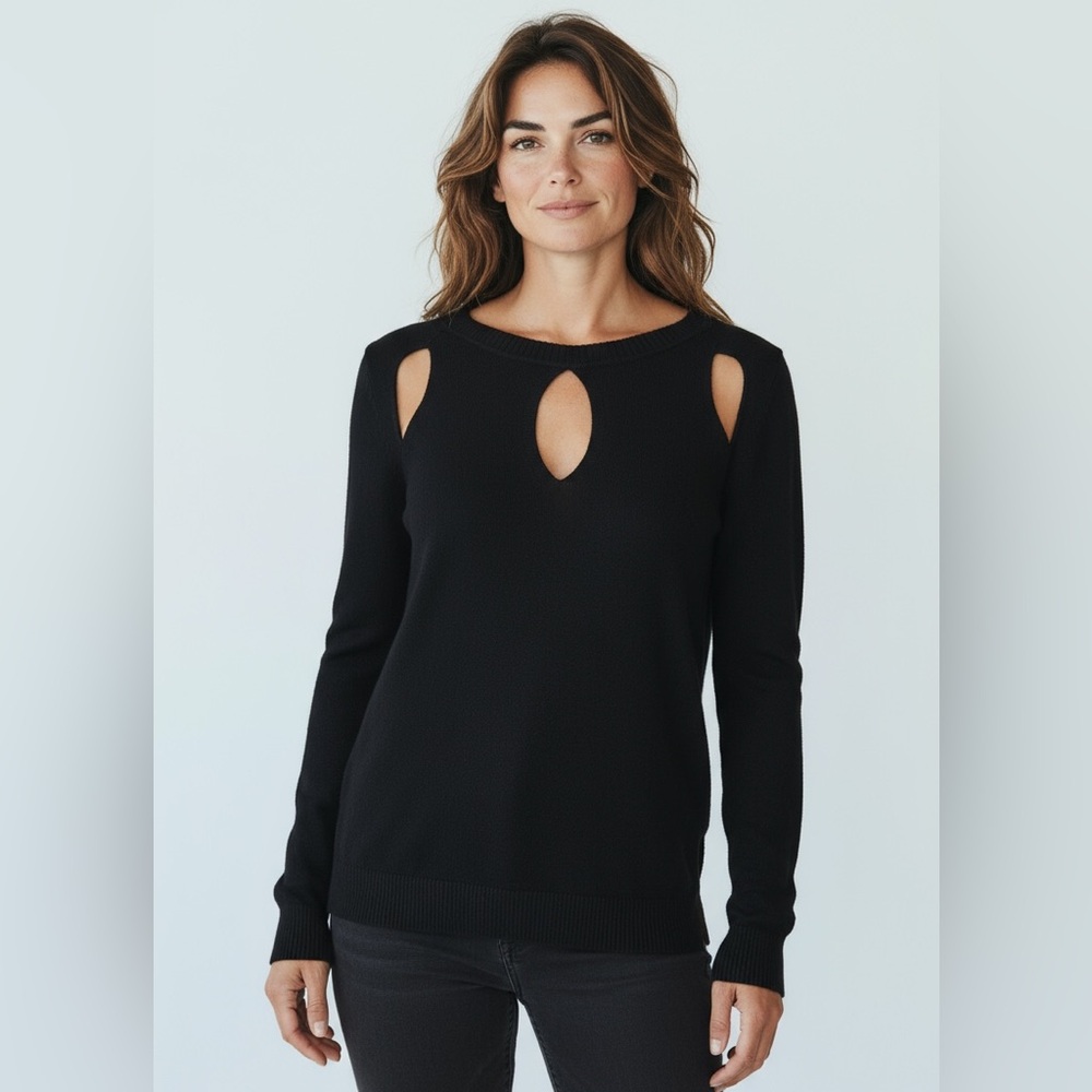 ROI Silk and Cashmere Cutout Sweater